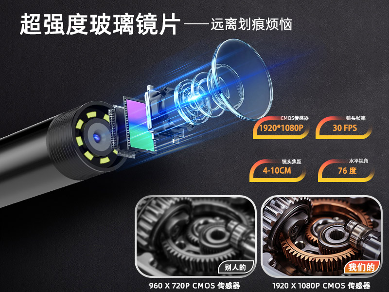 Android phone direct connection to Apple universal high-definition industrial endoscope pipeline waterproof mobile phone endoscope
