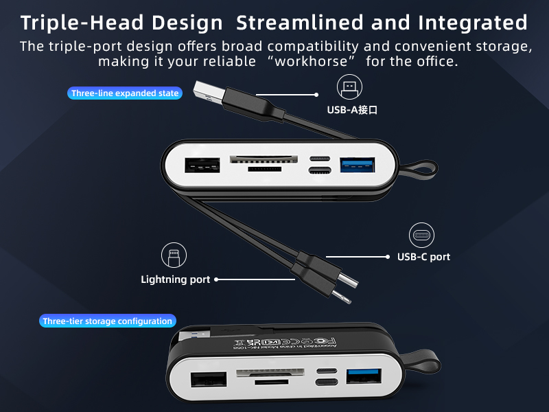 New Version 8-in-1 High-Speed USB3.0 Card Reader - Universal for iPhone 17 / Android / Computers