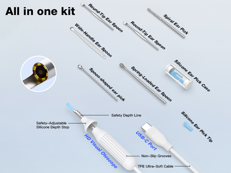 Cross-Border New Version Smart Visual Ear Spoon - 1920P HD Direct Connection, Ear Cleaning & Care Kit
