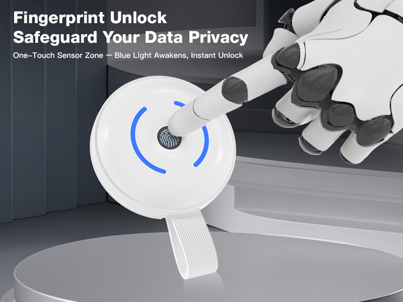 Magnetic Fingerprint Encryption SSD USB Flash Drive for iOS Android USB3.2