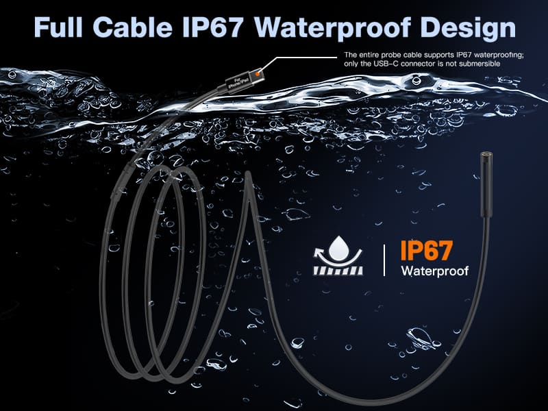 2-in-1 high-definition pipeline endoscope compatible with Apple and Android