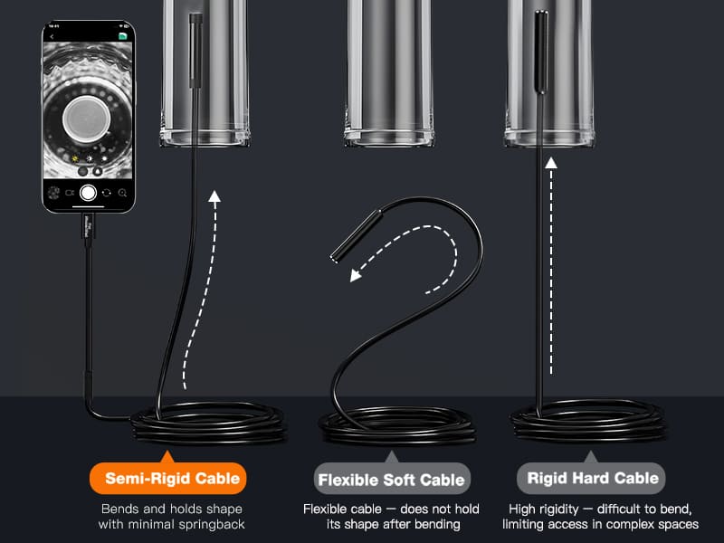 2-in-1 high-definition pipeline endoscope compatible with Apple and Android
