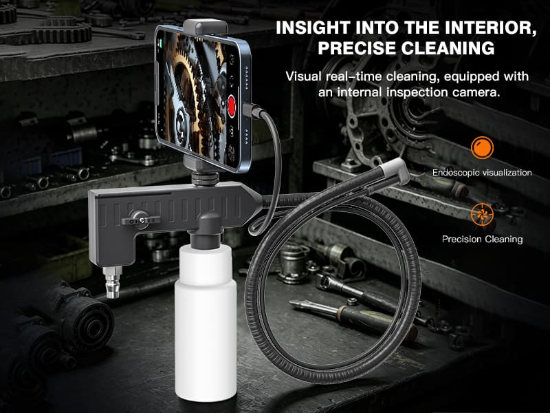 Visual cleaning endoscope, car engine compartment, air conditioning cleaning gun, automotive repair high-pressure cleaning tool