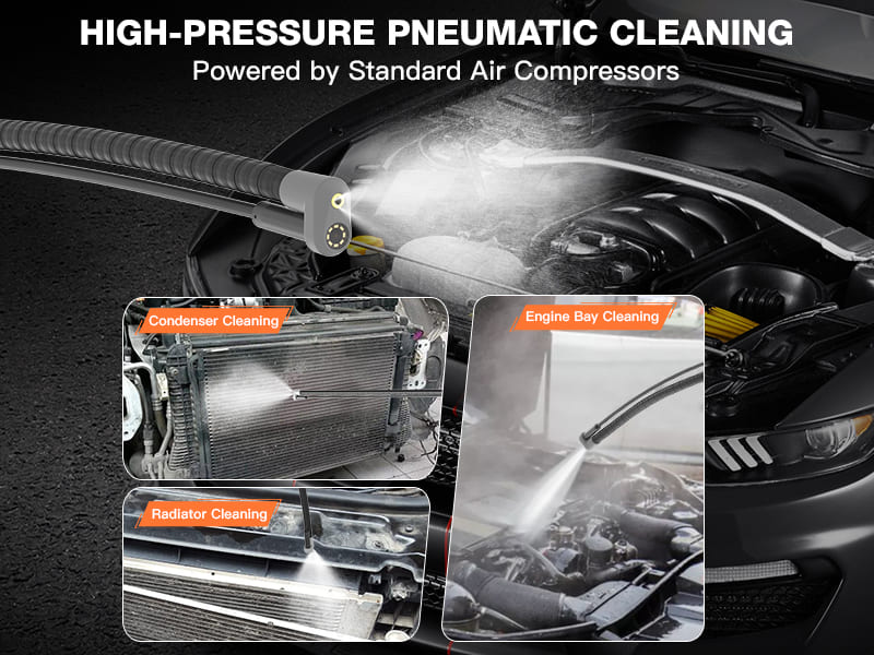 Visual cleaning endoscope, car engine compartment, air conditioning cleaning gun, automotive repair high-pressure cleaning tool
