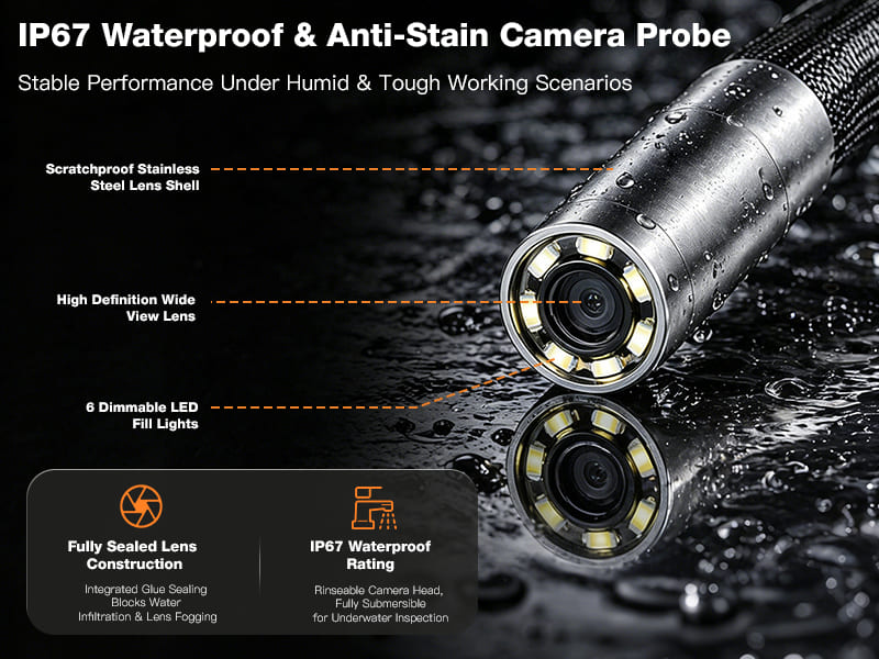 Bidirectional 360 ° steering industrial endoscope IPS handheld with screen endoscope for automotive repair engine carbon deposition pipeline detection camera